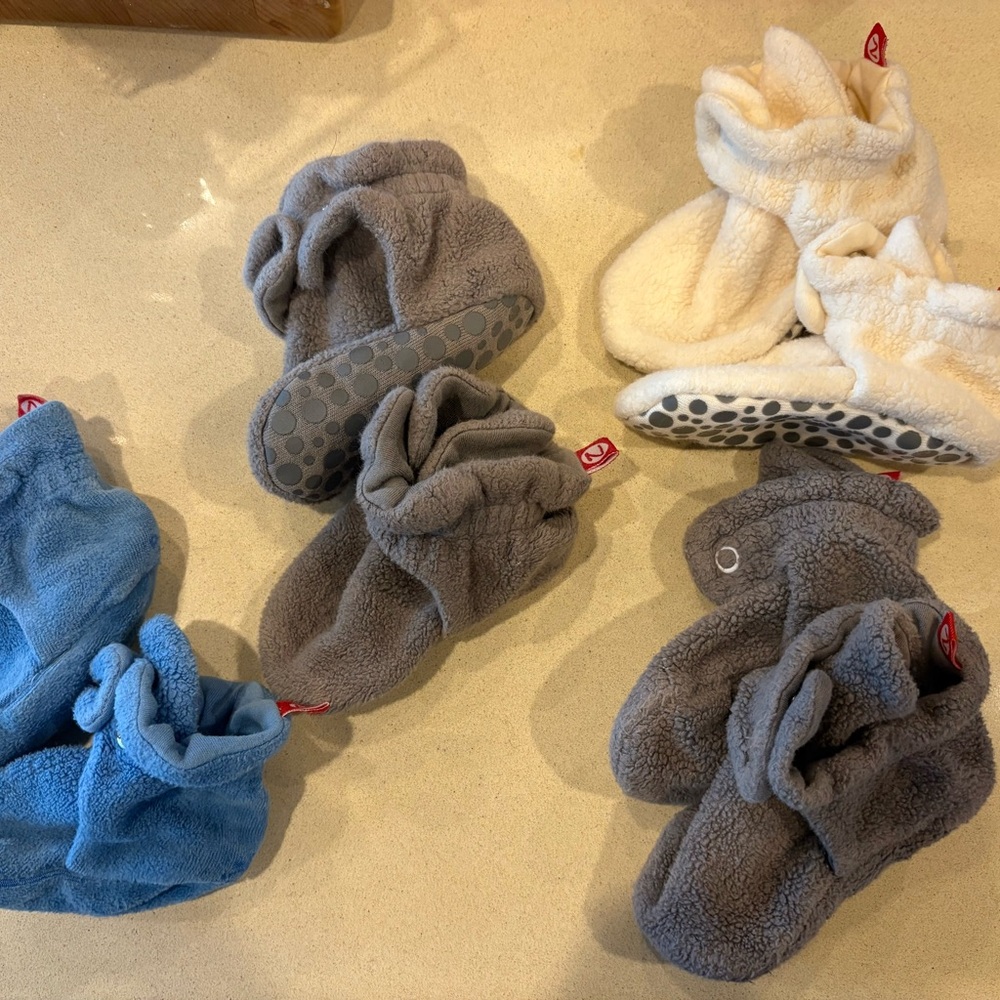 Zutano Cozy Fleece Baby Booties Sets 6 mo, 12 mo and 18 month